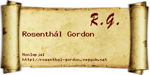 Rosenthál Gordon névjegykártya